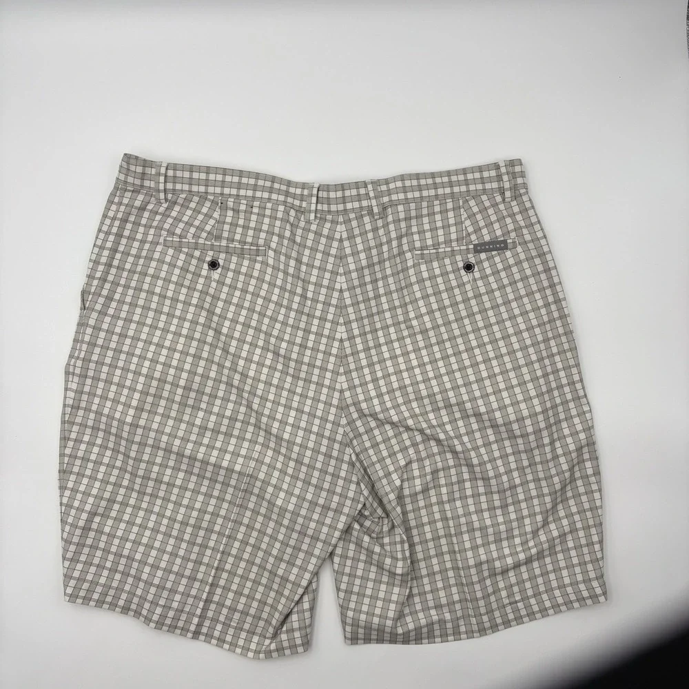 Dunning Golf Shorts Mens 42 Gray‎ Plaid Performance Stretch Flawed Read